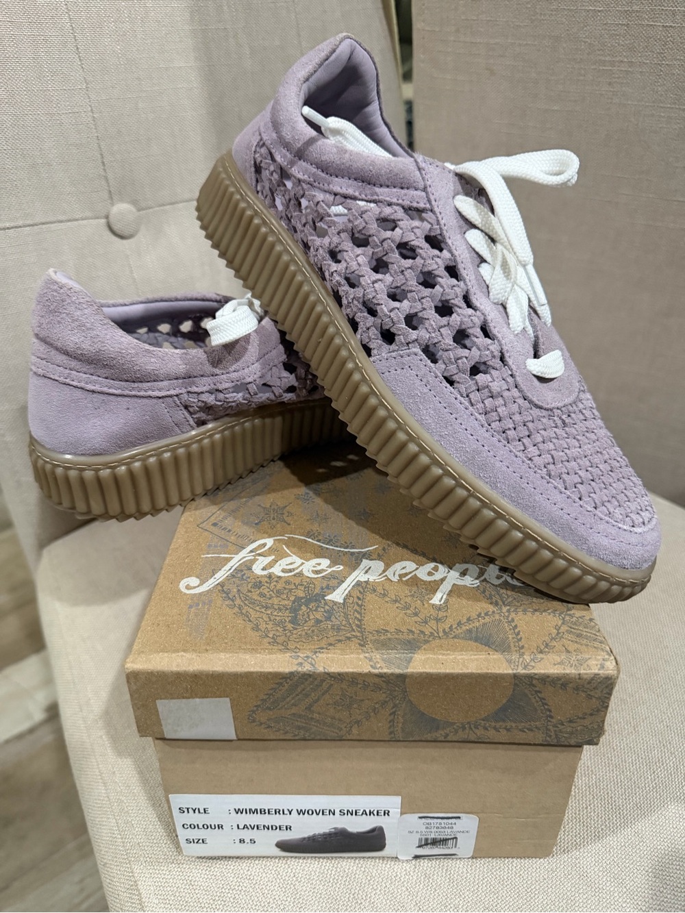 Free People Lavender Wimberly Woven Sneakers